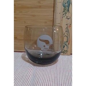 Vintage NFL Minnesota Vikings Smoked Drinking Glass low ball roly poly whiskey